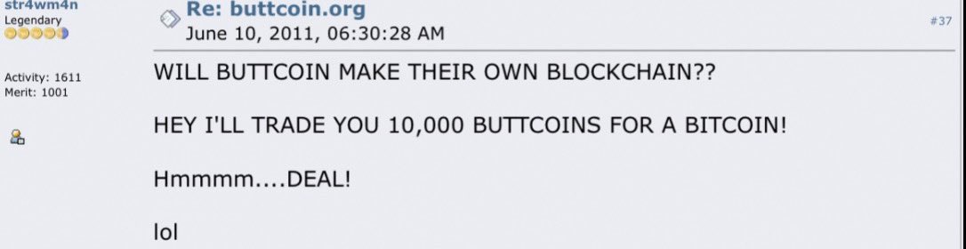 Original Buttcoin Post